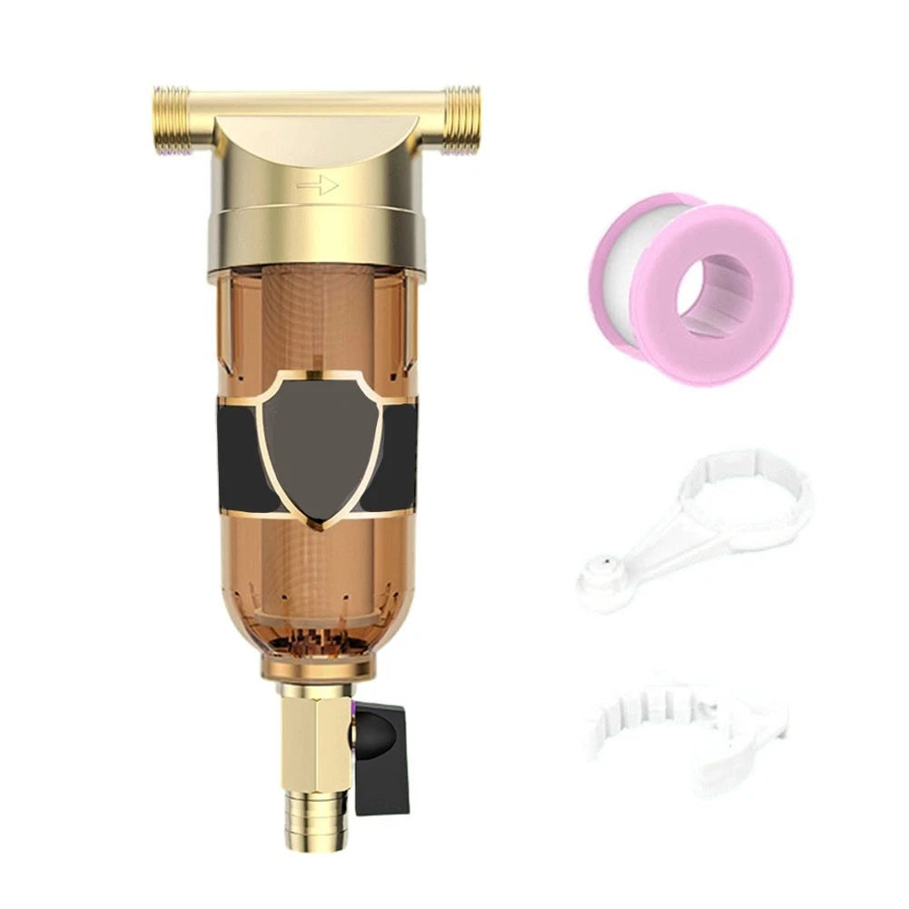 Front Filter for Whole House Water Systems with Backwashing Feature