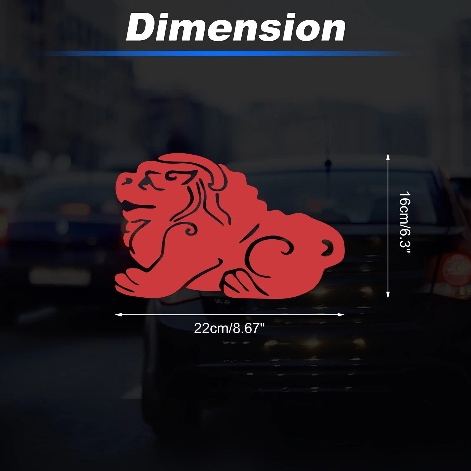 Reflective Bumper Decal for - Red Lion Dance