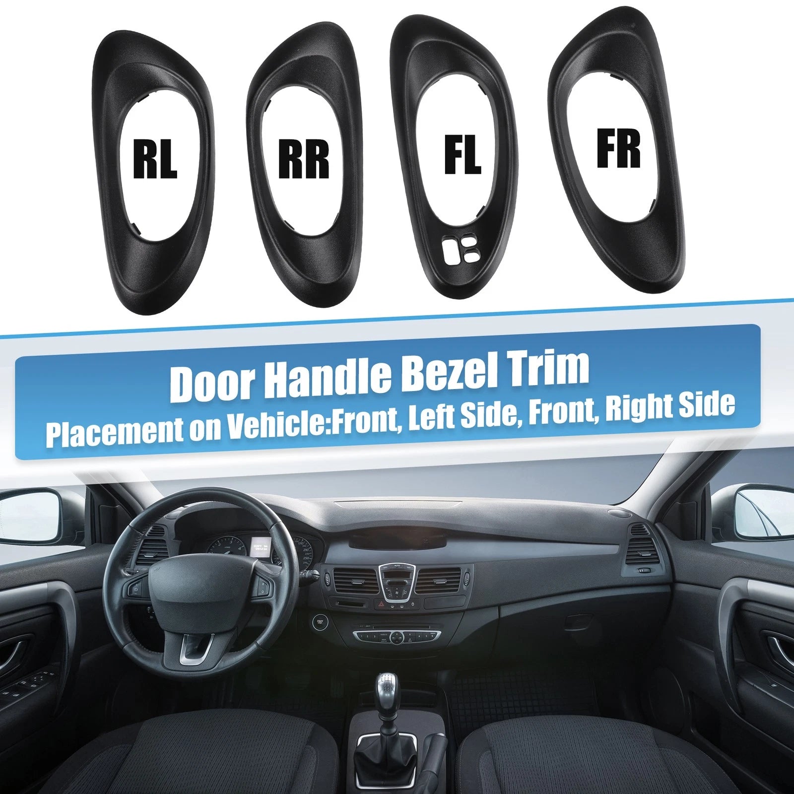 Interior Door Handle Cover Set Left Right for Chevy Trailblazer (2002–2009)