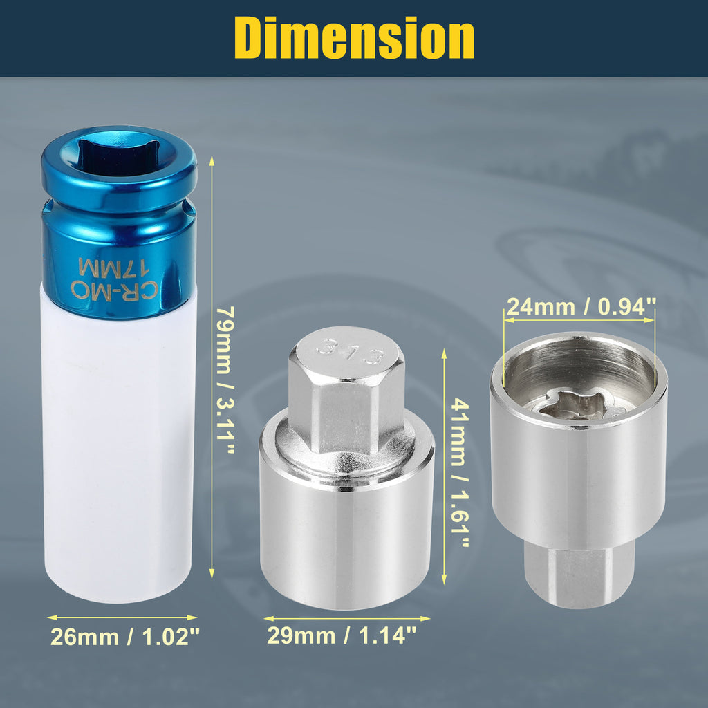 Wheel Lock Lug Nut Set with Protector for Mercedes Benz (2007–2019)