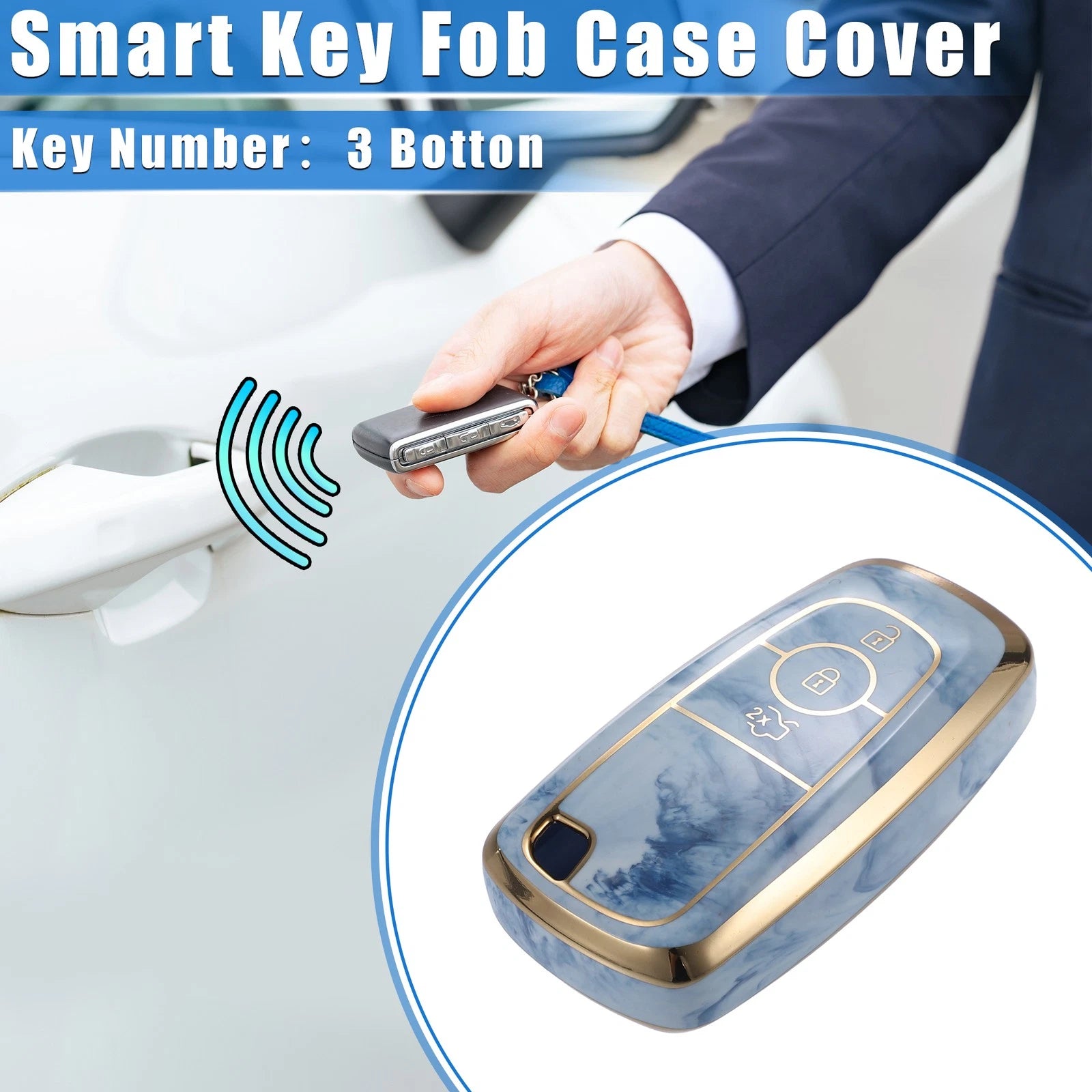 3 Button TPU Key Fob Cover Case Replacement for Ford Explorer (2011–2019)