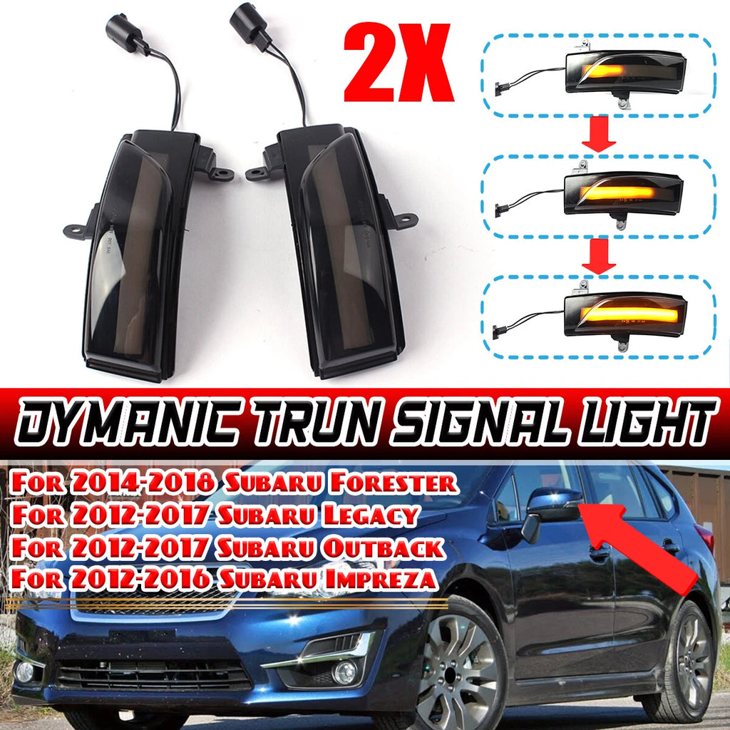 Sequential LED Side Mirror Turn Signal Lamps for Subaru Impreza WRX STI (2015–2021)