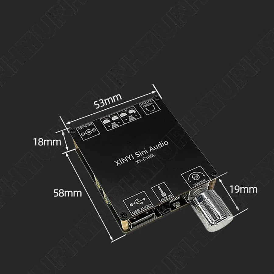 100W2 Mini Stereo Audio Amplifier Board for HiFi Bluetooth (No Part Numbers)