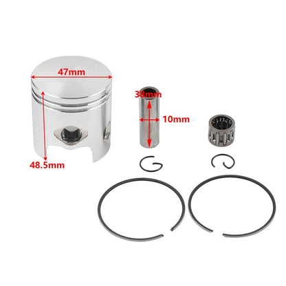 47MM Piston 10MM Pin Kit for Jog 80CC Scooter Moped Bike Motor