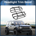 1 Pair Headlight Trim Bezel for Ford Bronco Black