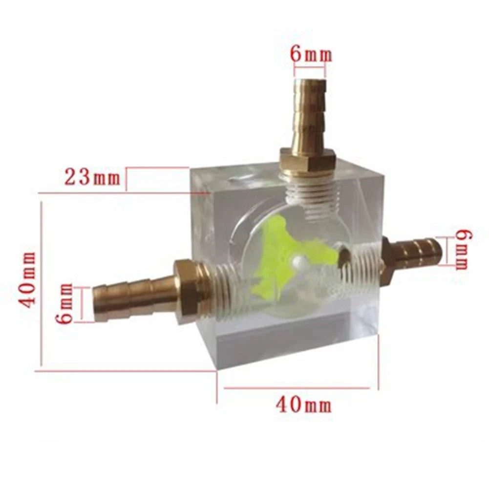 Water Flow Indicator for PC Cooling (Acrylic Tube, Brass Inlet Outlet)