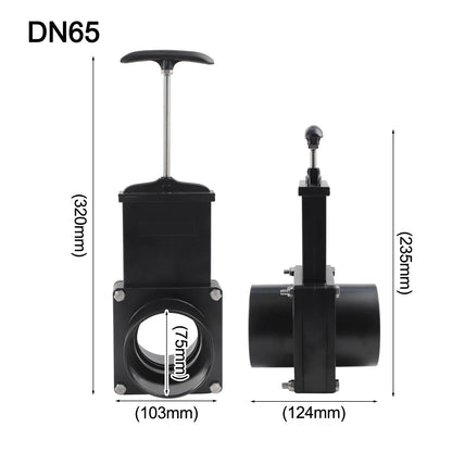 Heavy Duty RV Waste Valve Body with Handle for 50mm 75mm Sewer Fittings