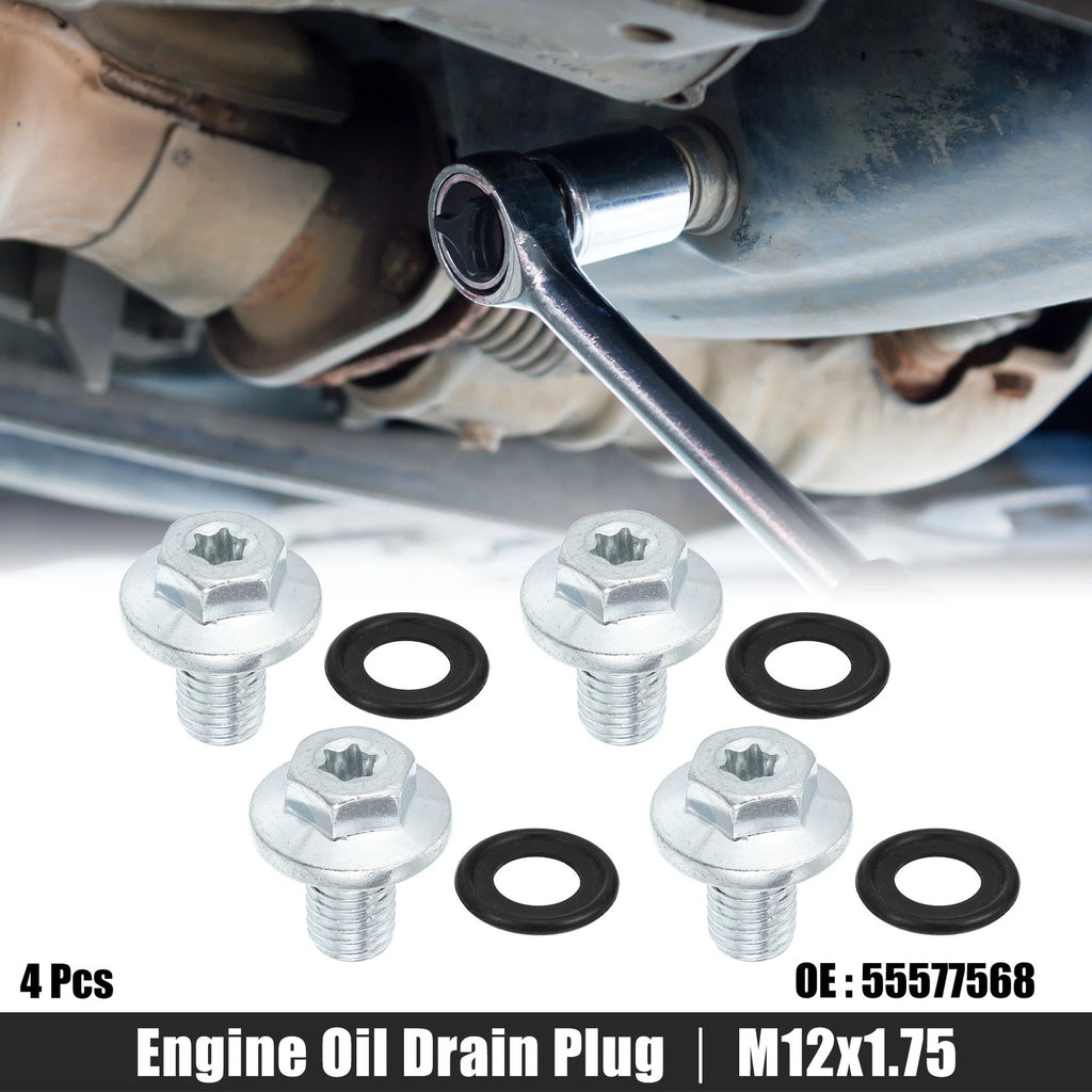 Engine Oil Drain Plug Screw Set for Chevrolet Malibu (M12x1.75) (2012–2024)