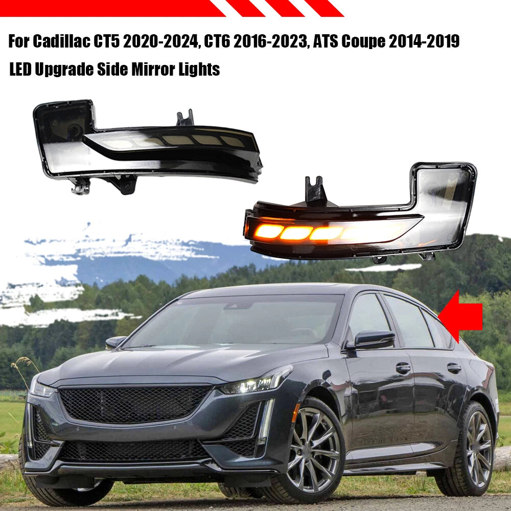 Dynamic LED Side Mirror Turn Signal Light for Cadillac CT5 (2020–2024), CT6 (2016–2023)