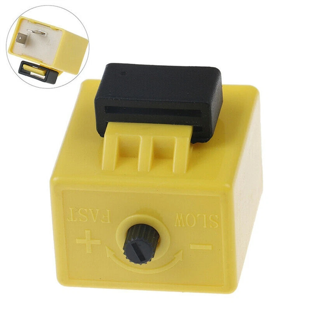 NEW 12V 2 Pin Adjustable Frequency LED Flasher Relay Turn-Signal Blinker Indica