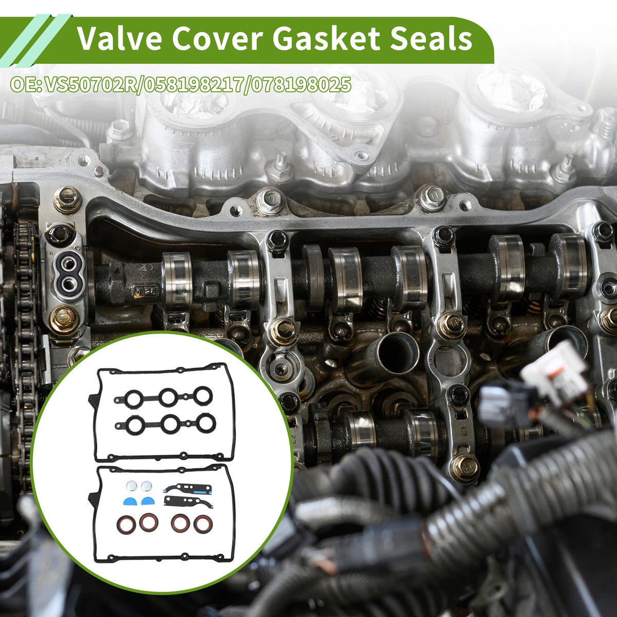 Valve Cover Gasket Set for Audi A4 A6 S4 and VW Passat 2.7L 2.8L (1999–2015)