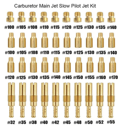 30Pcs Carburetor Main Jet & 10Pcs Slow Jet/Pilot Jet For PWK Keihin OKO CVK Carb