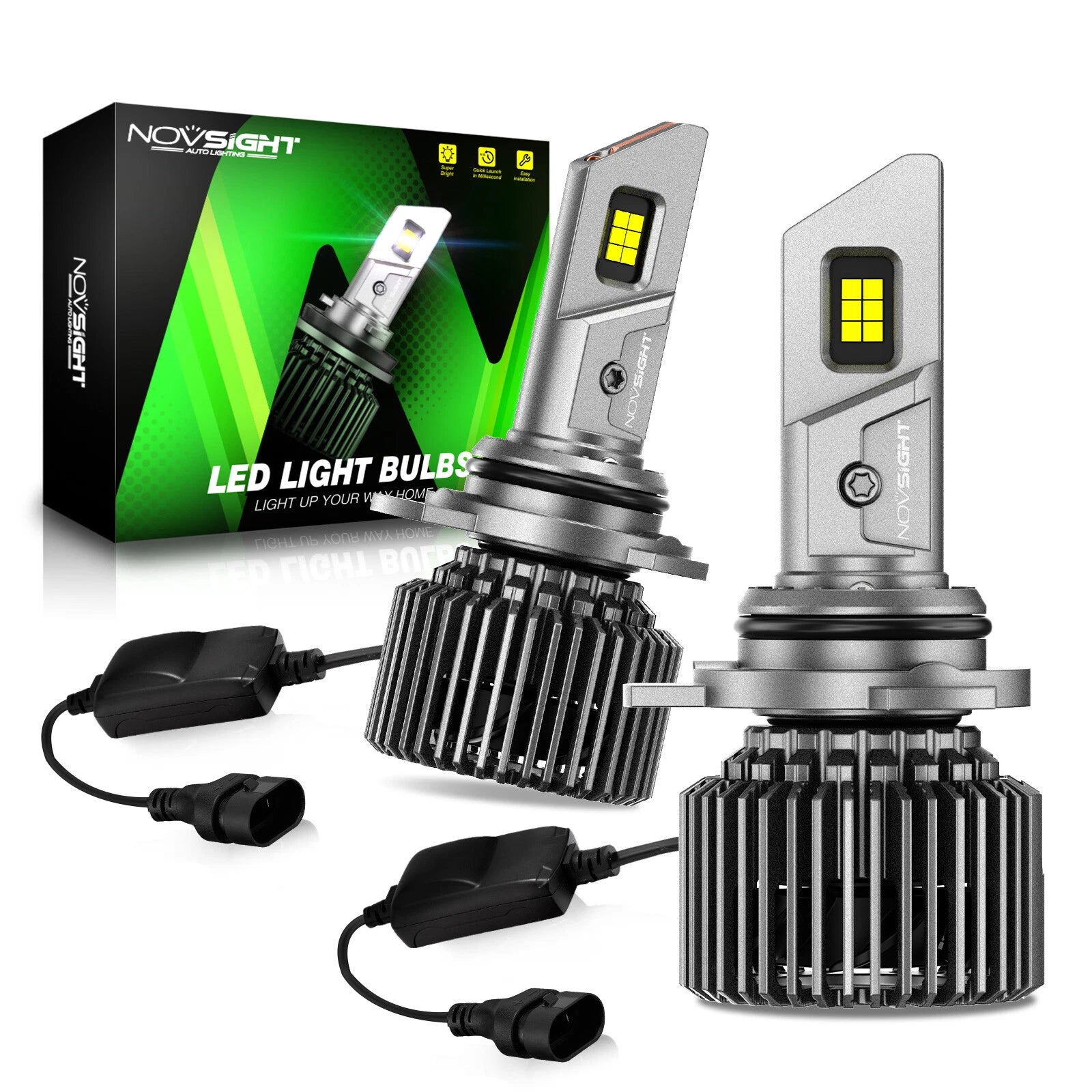 2X 9012 HIR2 LED Headlight Bulbs for Universal Fit (Hi/Lo Beam)