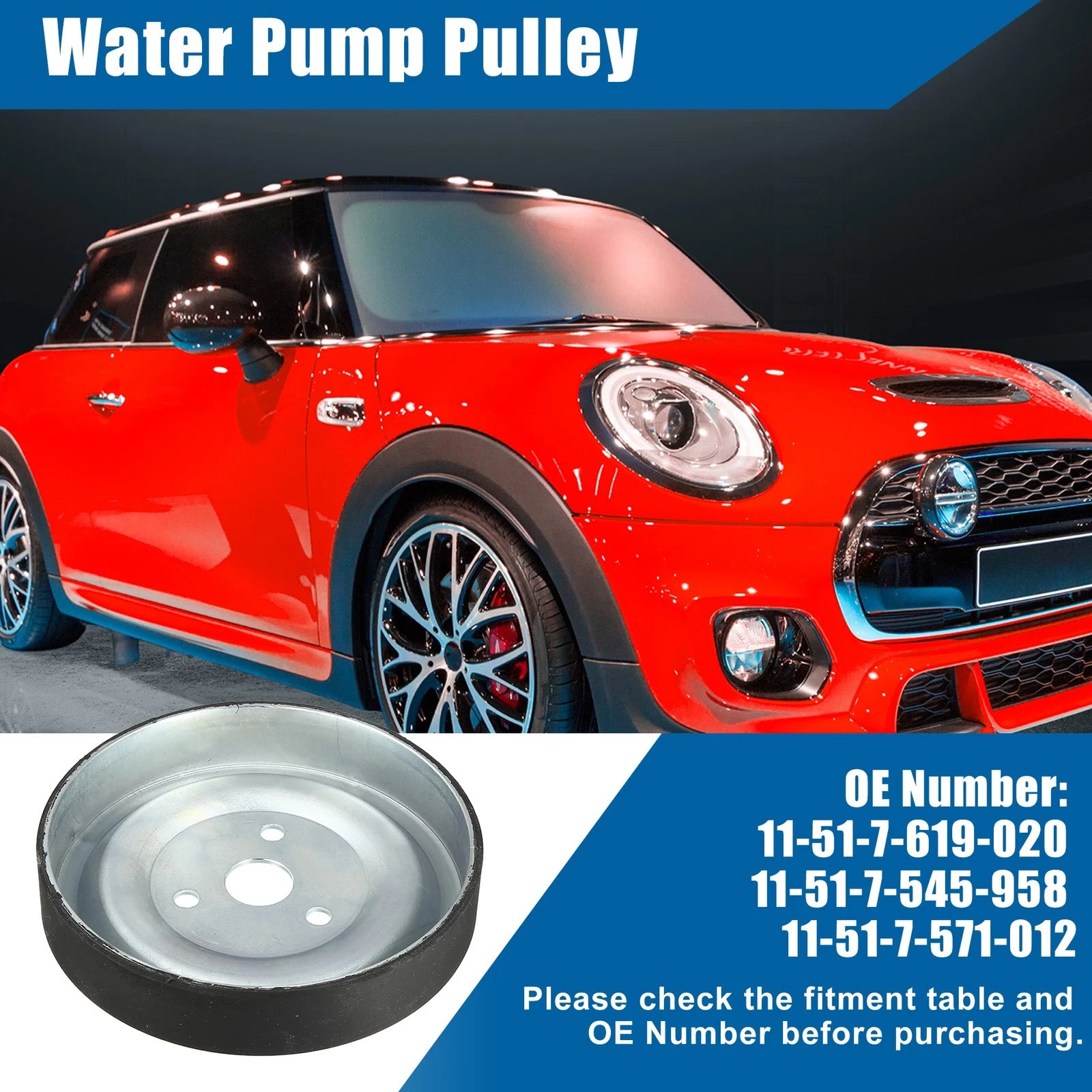 Engine Water Pump Pulley 11517545958 for Mini Cooper (2007–2016)