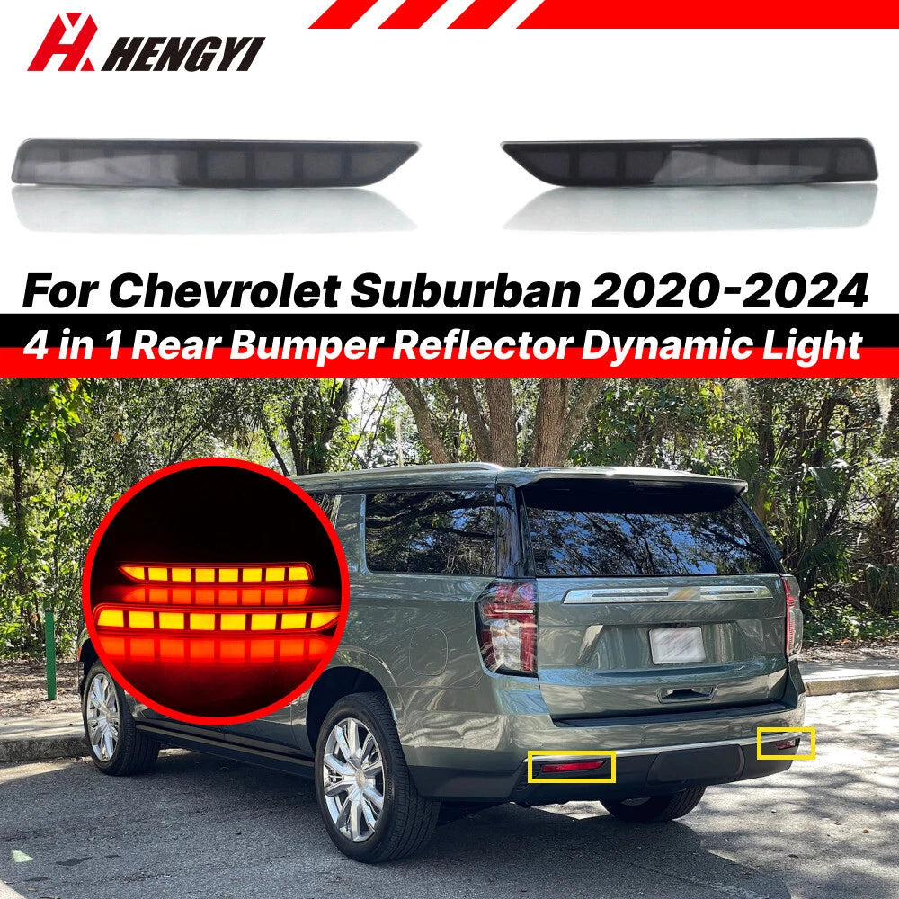 Smoked LED Rear Bumper Fog Light with Turn Signal for Chevrolet Suburban (2020–2024)