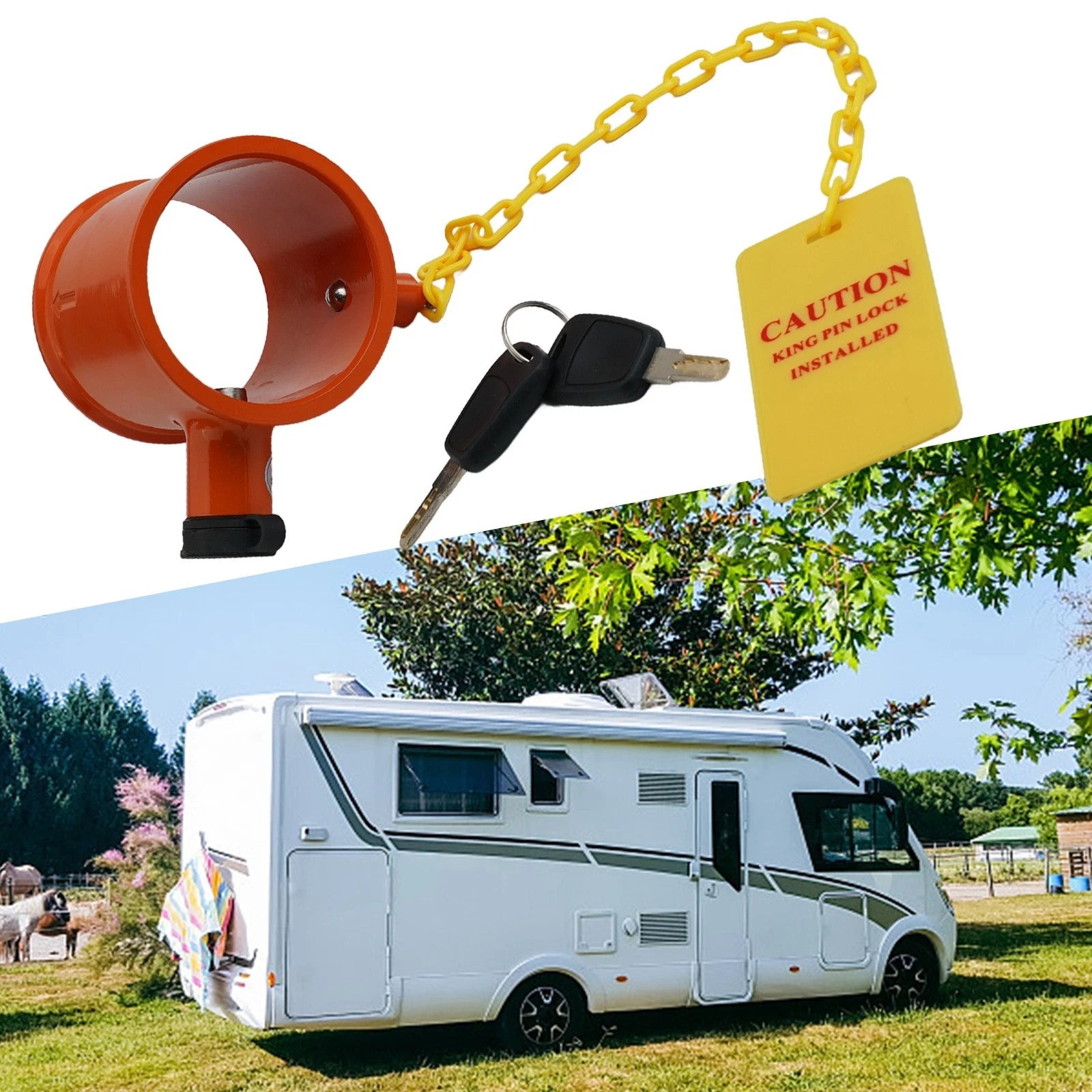Alloy King Pin Lock for Trailers (RVs and Trucks) - Enhanced Security
