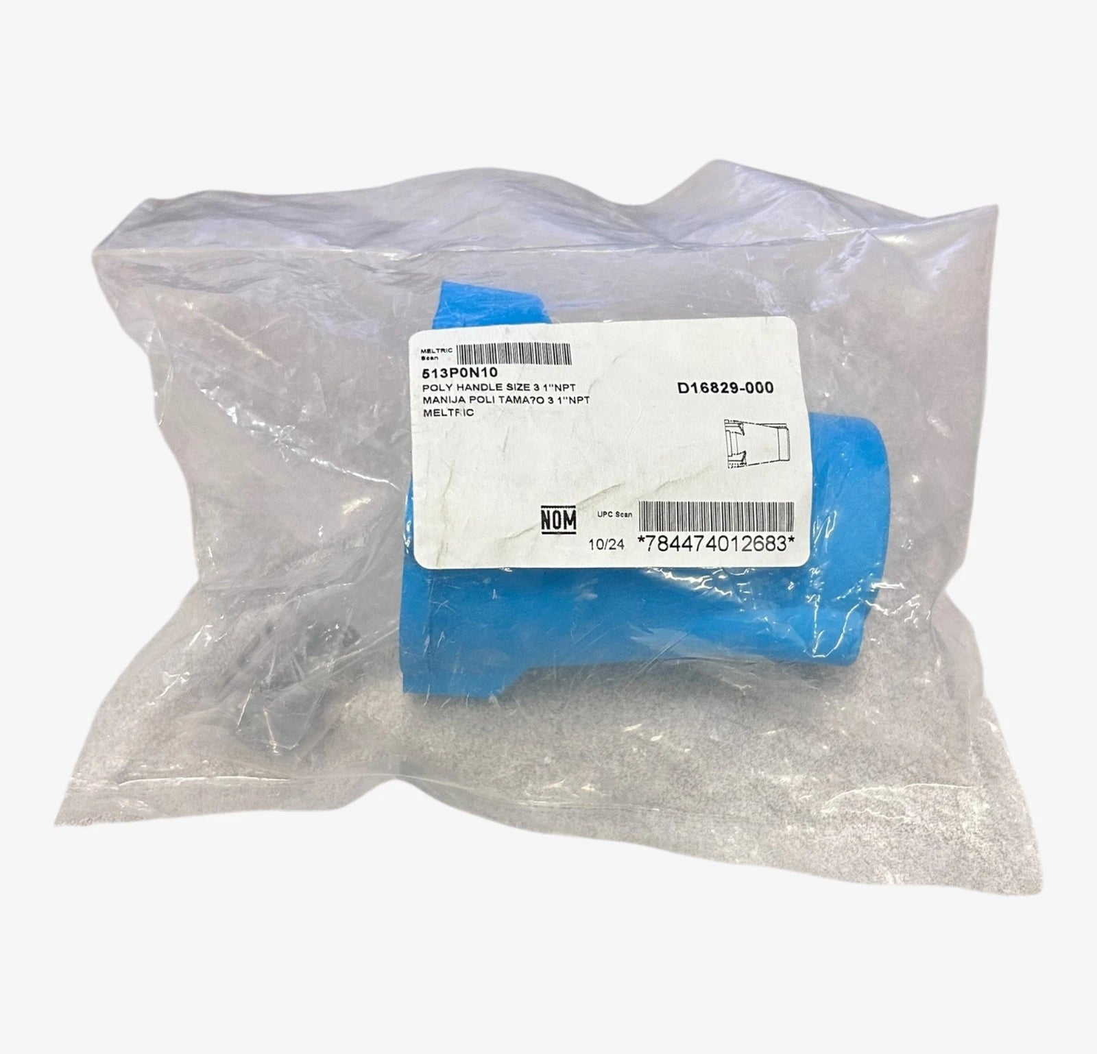 Meltric 513P0N10 Blue Poly Handle Size 3 with 1'' NPT for