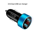 3.1A Dual USB LED Car Phone Charger Cigarette Lighter Socket Digital Voltmeter
