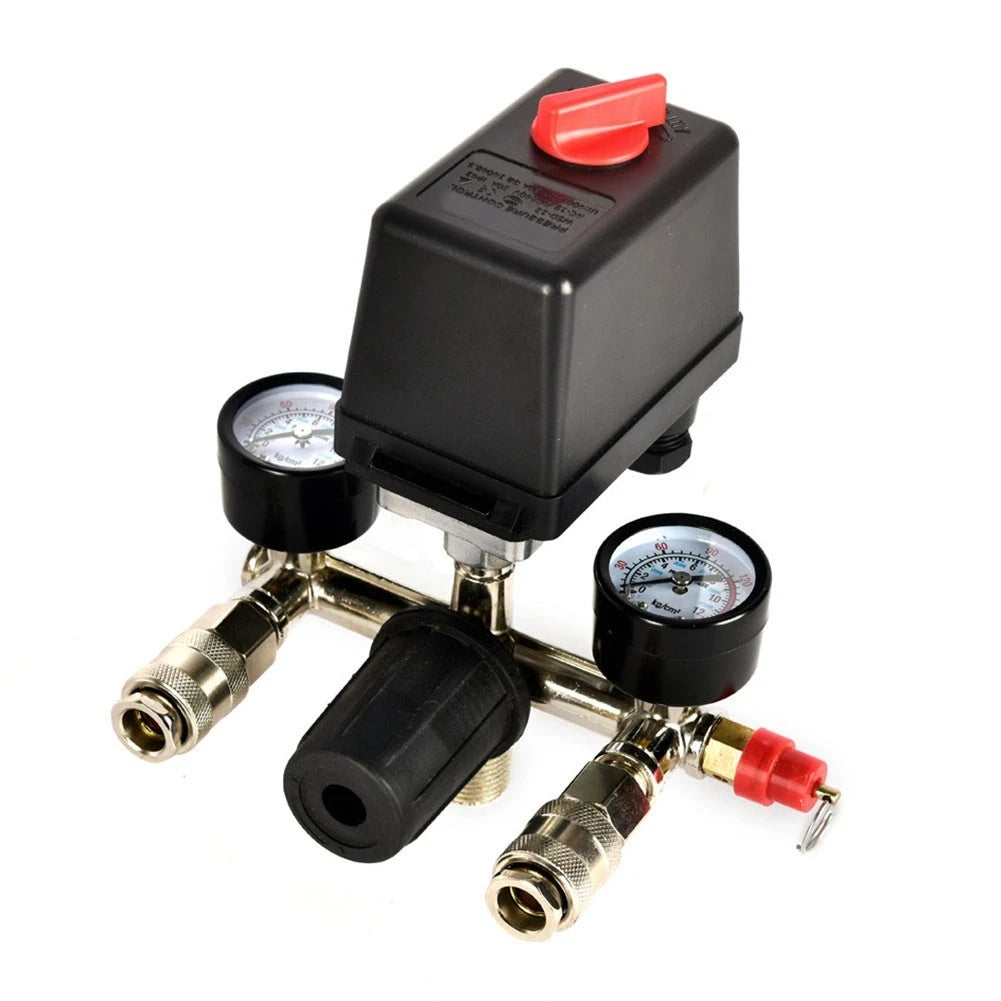 Air Compressor Pressure Switch Valve Gauge for Piston Type System (220V)