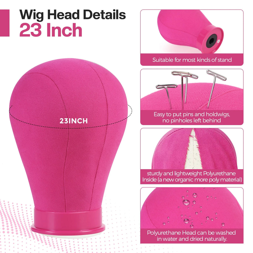 Wig Head Display Mannequin with Stand for Wig Making (23")