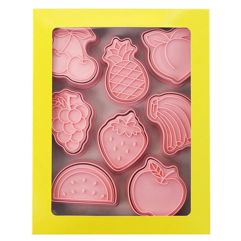 Set of 8 Fruit Shaped Cookie Cutters for DIY Baking Tool