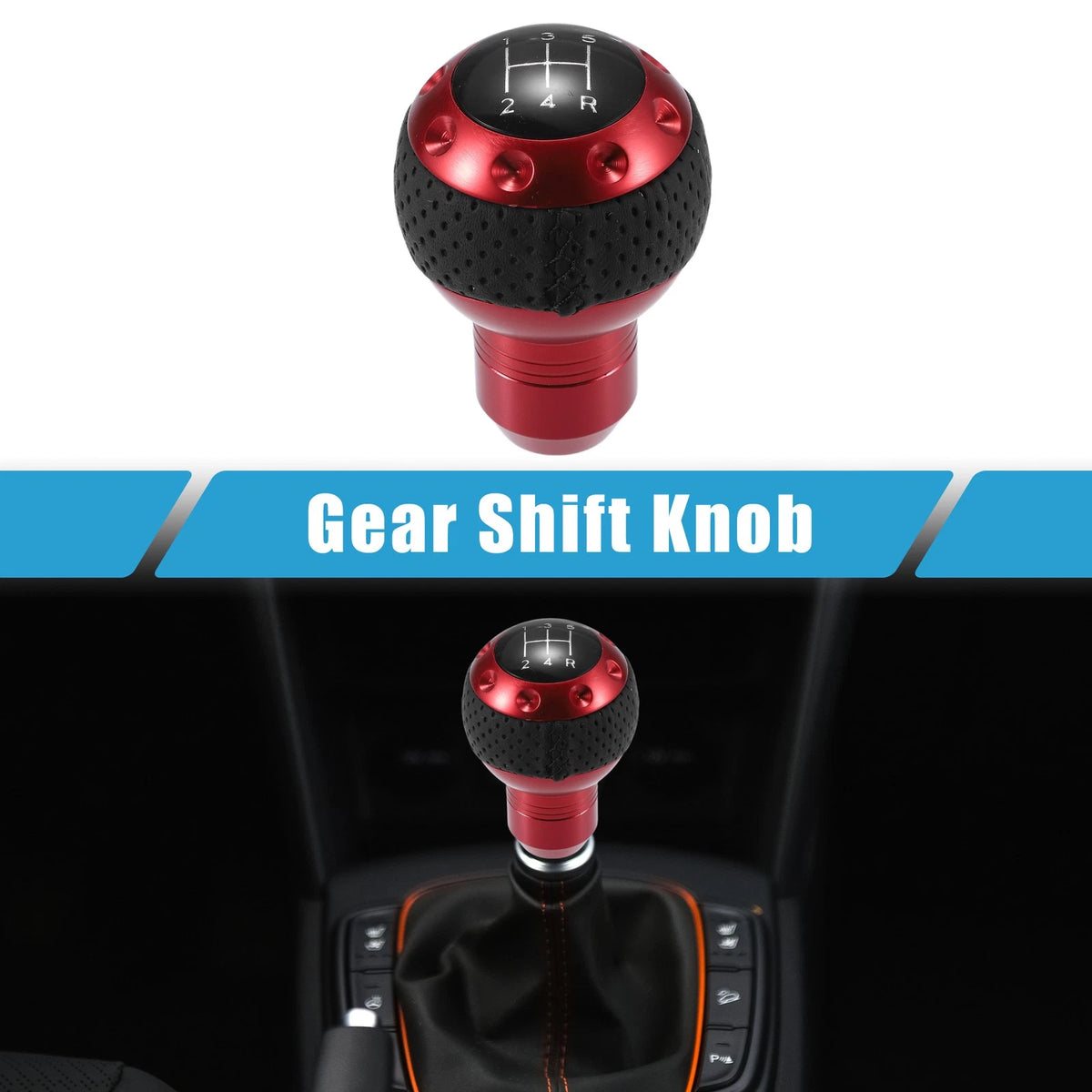 5 Speed Gear Shift Knob for Universal Manual Transmission (7.7cm, Red)