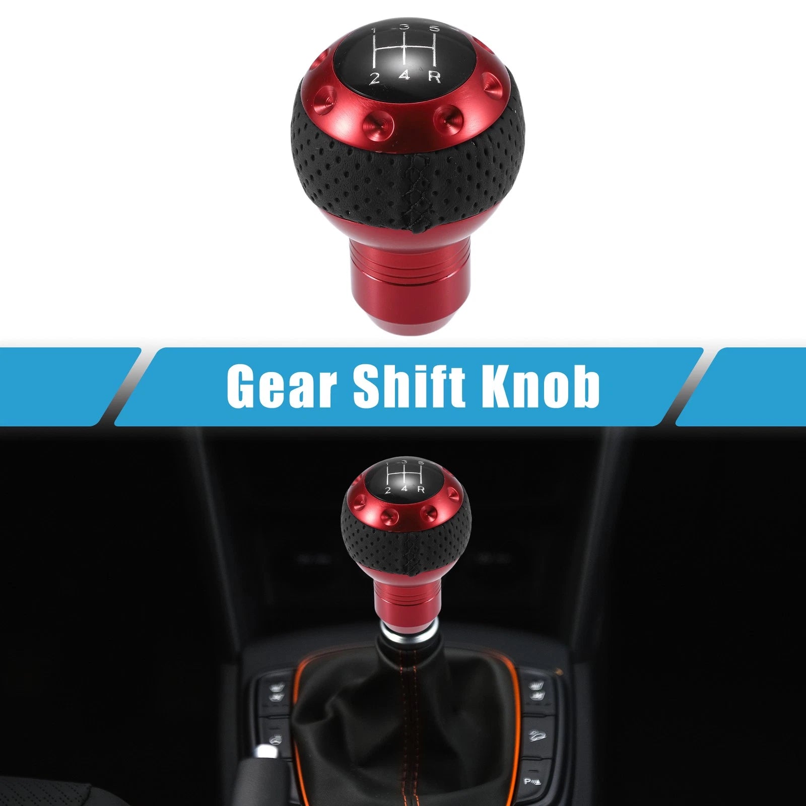 5 Speed Gear Shift Knob for Universal Manual Transmission (7.7cm, Red)