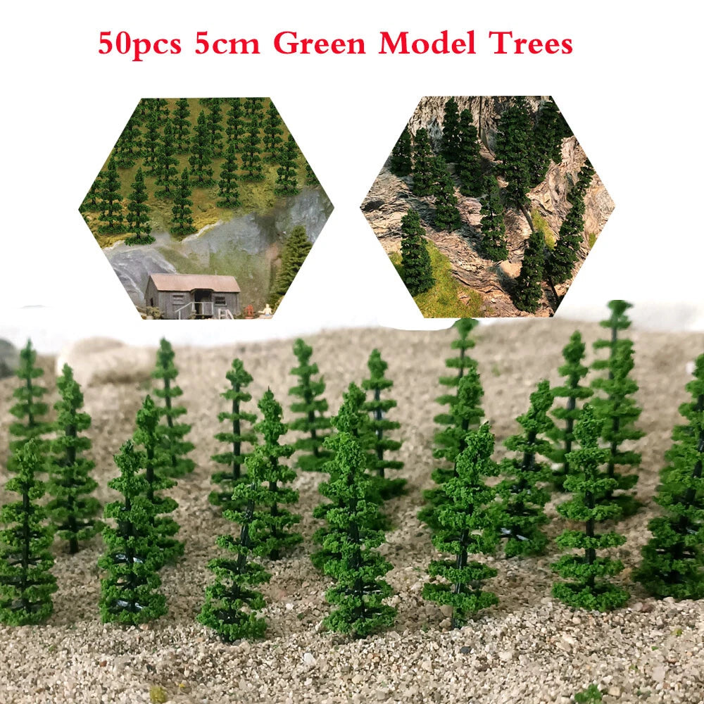 50pcs 1.96" Model Trees for Diorama Wargame Railroad Scenery