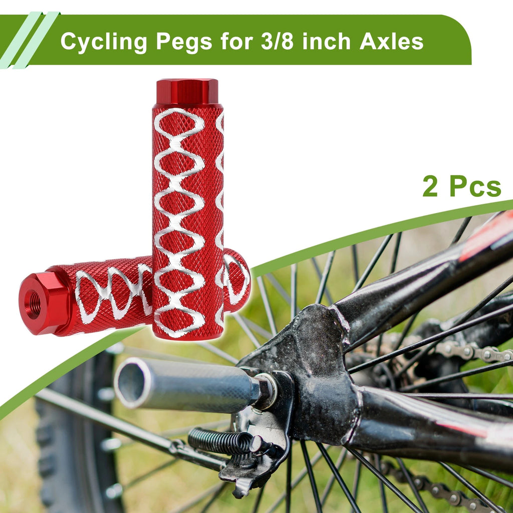 Bike Foot Pegs 100mm Circle Texture Replacement for Red (2 Pack)