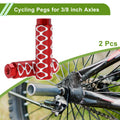 Bike Foot Pegs 100mm Circle Texture Replacement for Red (2 Pack)