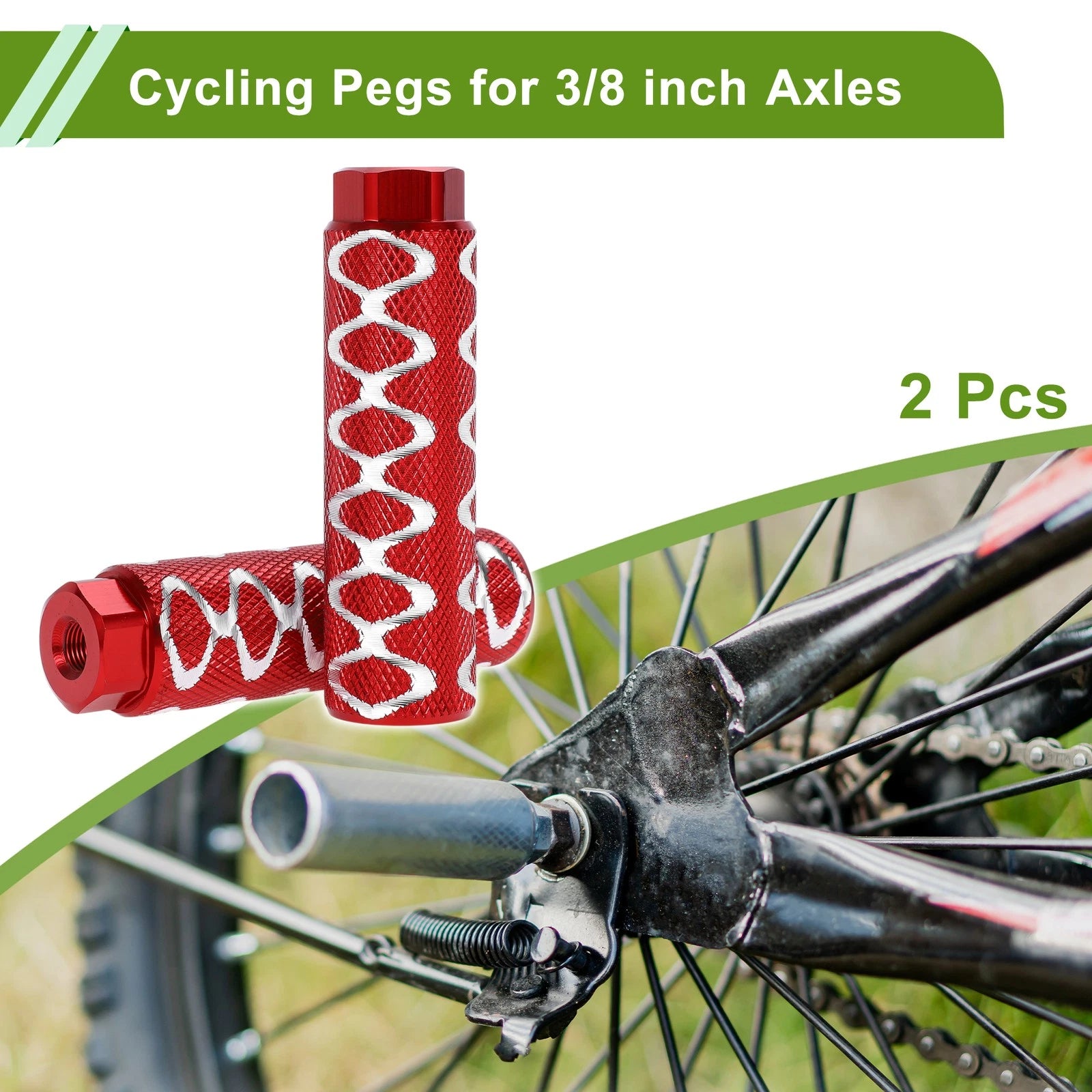 Bike Foot Pegs 100mm Circle Texture Replacement for Red (2 Pack)