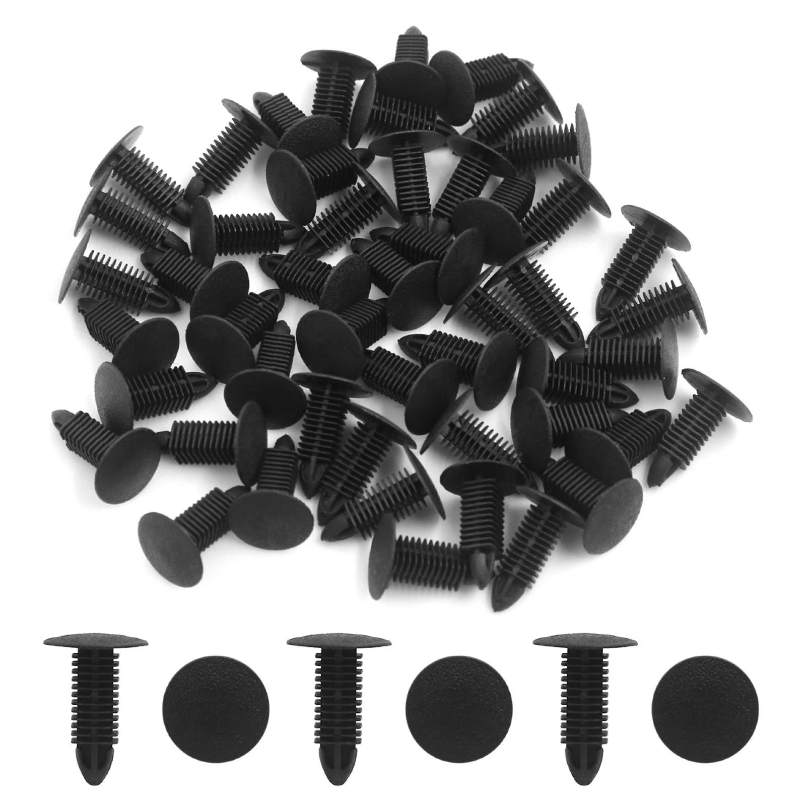 50pcs Plastic Rivets Fastener for Universal Bumper Push Screw Pin Clips (8mm)
