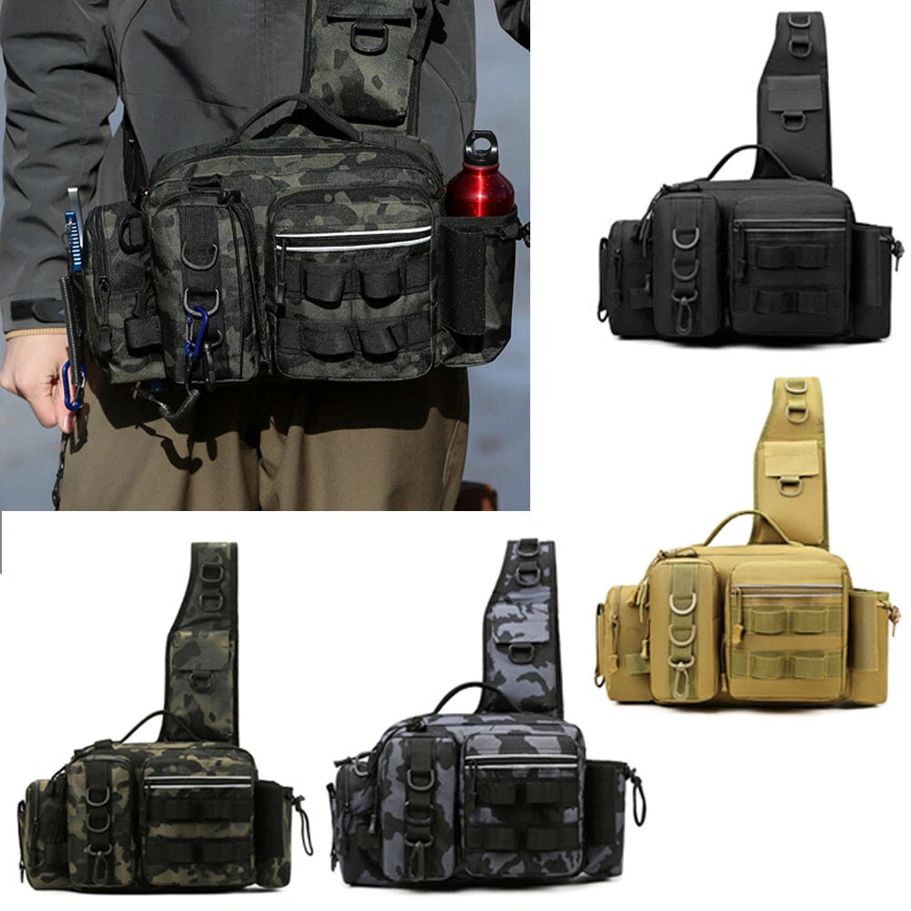 Tactical Military Chest Bag for Hunting Fishing Backpack (Camo)