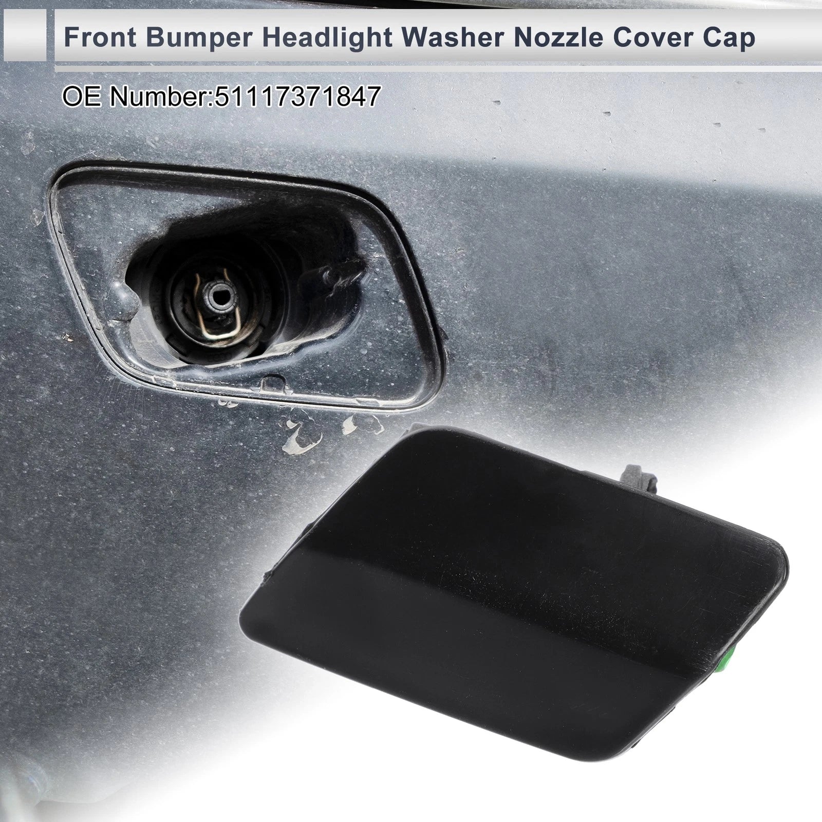 Front Left Bumper Headlight Washer Nozzle Cover Cap for BMW 335i (2006–2011)