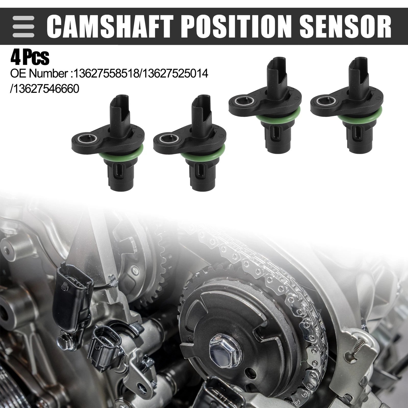 4pcs Camshaft Position Sensor for BMW 435i (2014–2016) OEM Replacement