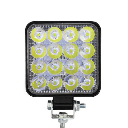 48W 16LED Waterproof Square Flood Beam Work Light for Universal Vehicles