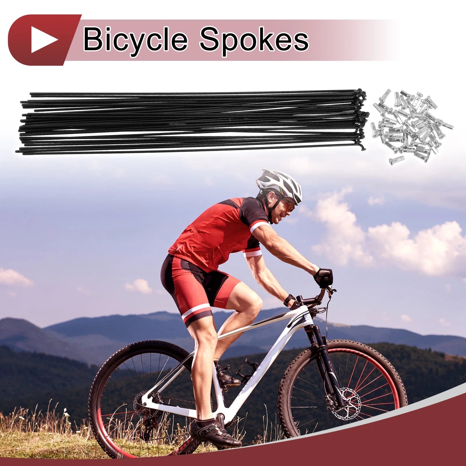 Bicycle Spoke Replacement Set for 14G Carbon Steel Wheels (278 mm)