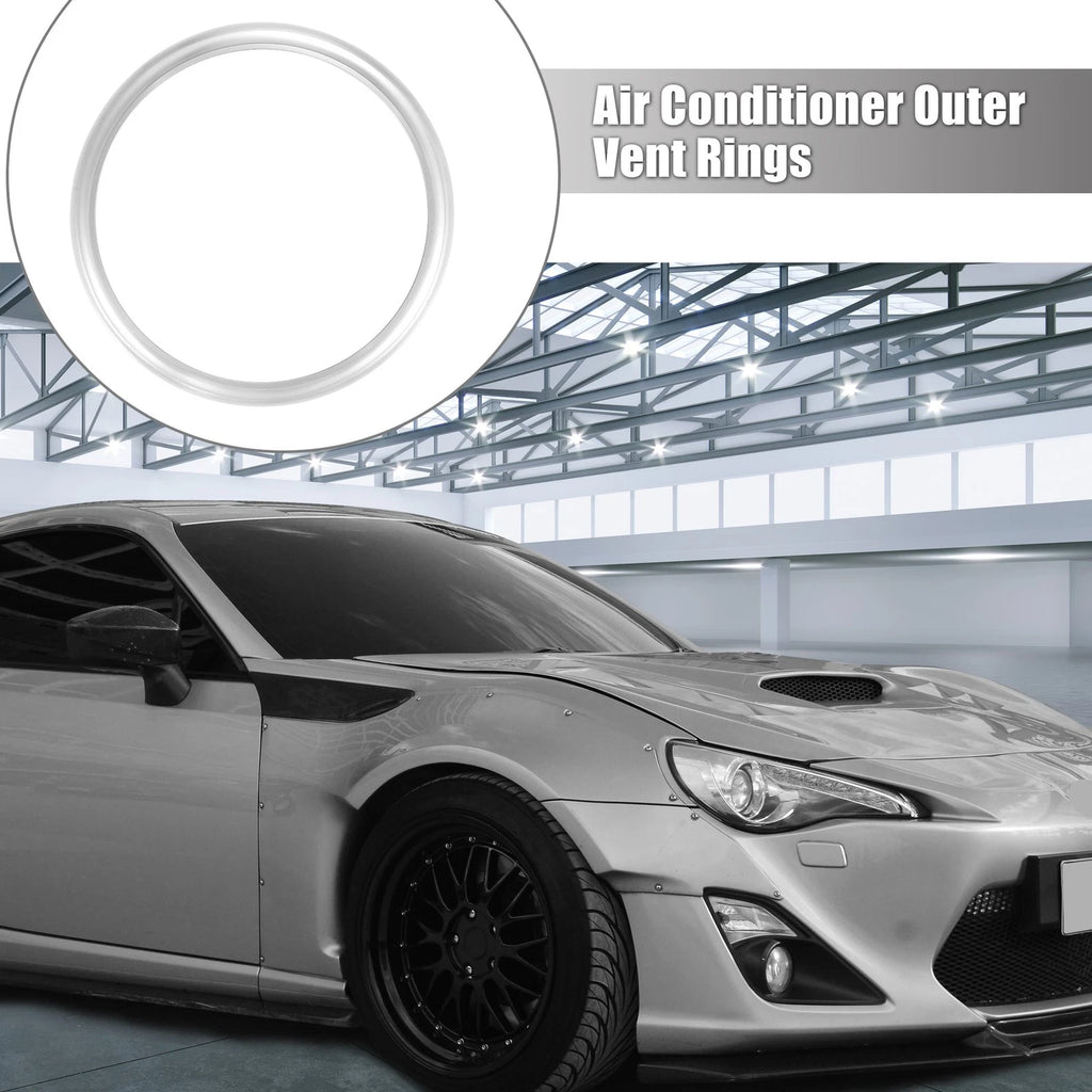 Air Conditioning Outer Vent Ring Trim Set for Toyota Subaru Silver (2 Pcs)