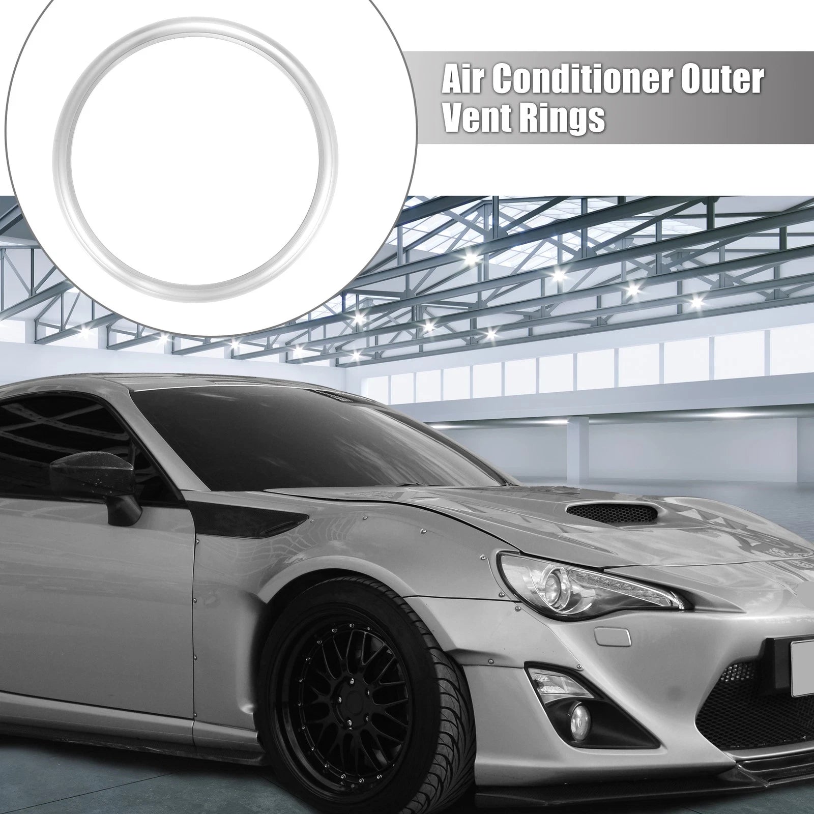 Air Conditioning Outer Vent Ring Trim Set for Toyota Subaru Silver (2 Pcs)