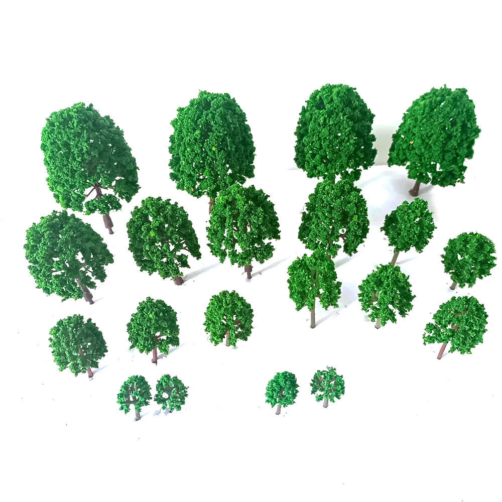 20pc Mixed Size Model Trees for Train Railroad Scenery Landscape
