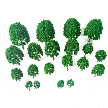 20pc Mixed Size Model Trees for Train Railroad Scenery Landscape