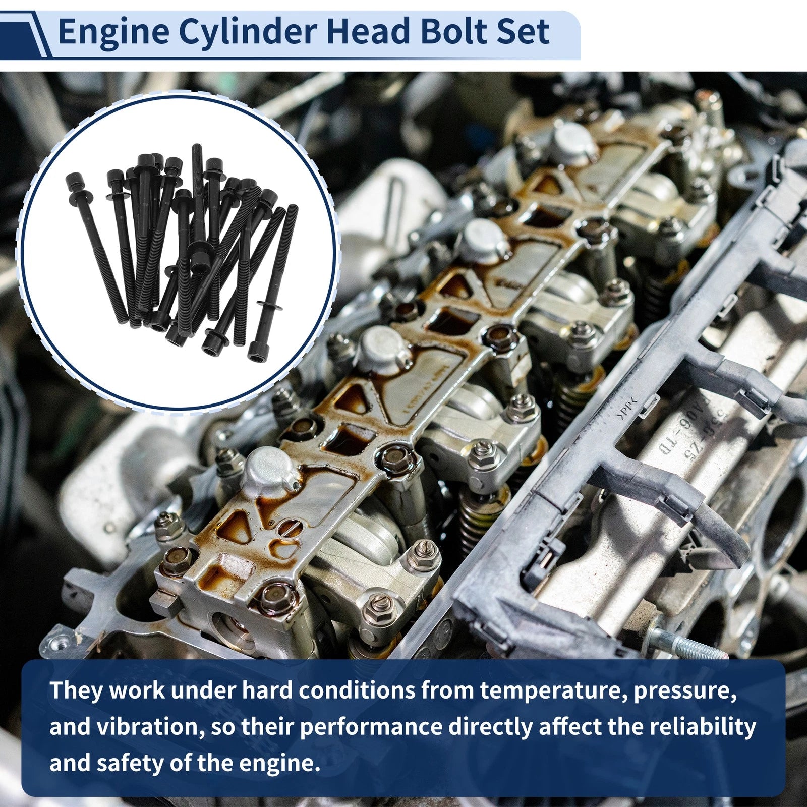 Engine Cylinder Head Bolt Set for Lexus ES350 GS350 3.5L V6 (2007–2020)