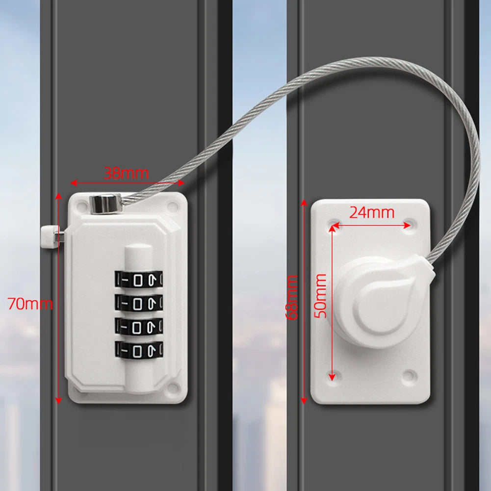 Lock Window Fixed Limiter for Cabinets and Refrigerators (4 Digit Password)