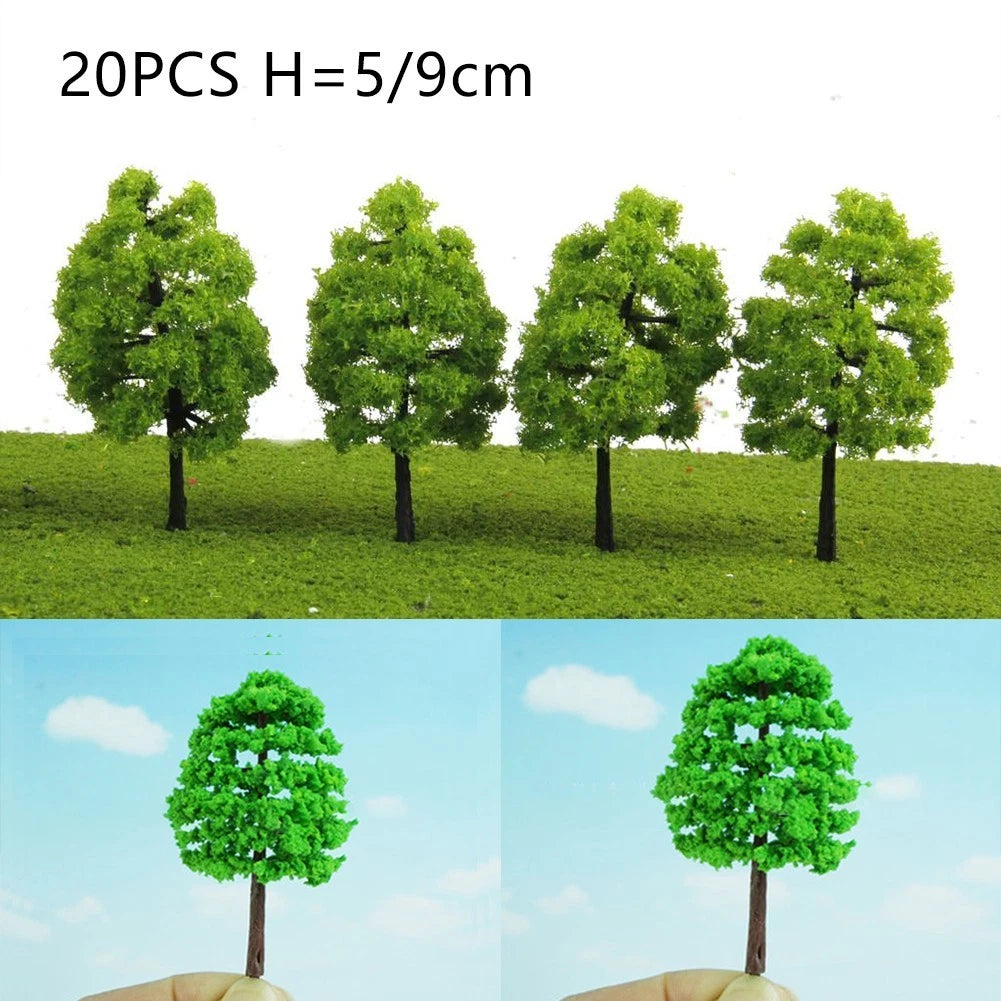 20pcs Set Model Trees for Train Railroad Diorama Landscape Scenery