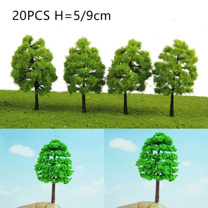 20pcs Set Model Trees for Train Railroad Diorama Landscape Scenery