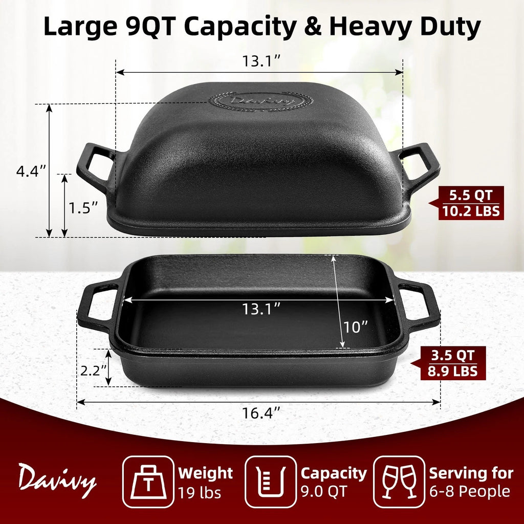 9QT Dutch Oven for Sourdough Bread with Silicone Baking Mat (Pre-Season)