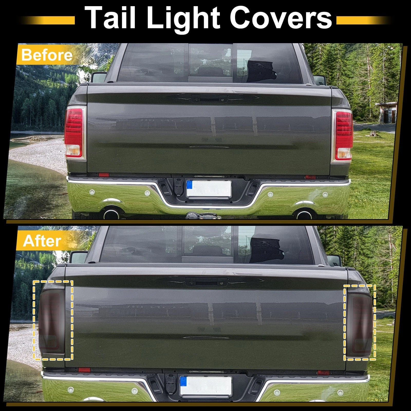 Tail Light Cover Trim Replacement for Dodge Ram 2009–2017