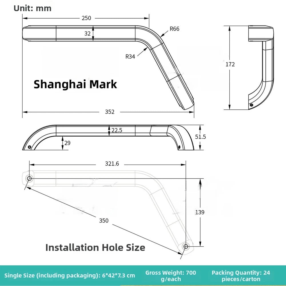 Foldable Aluminum Step Assist Handle for RV (Non-Slip, L-Shaped)