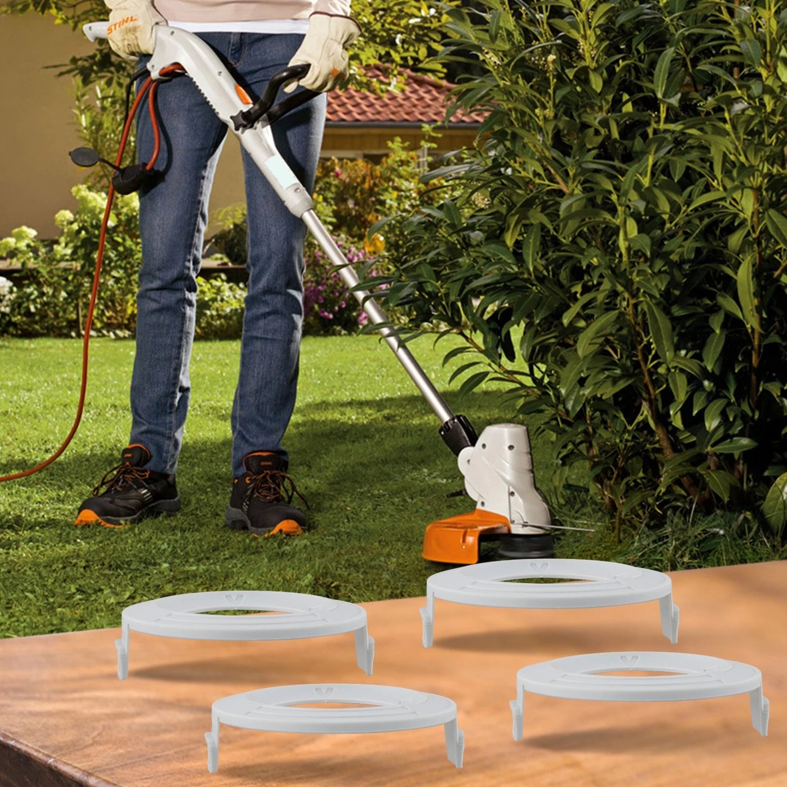 Set of 4 Trimmer Spools for Efficient Lawn Care