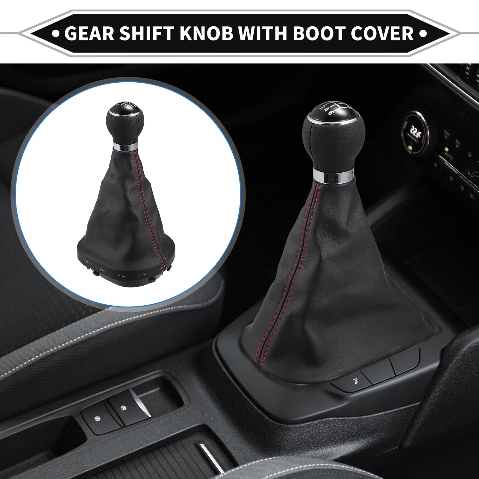 6 Speed Shift Knob with Boot Cover for VW Caddy (2010–2020)